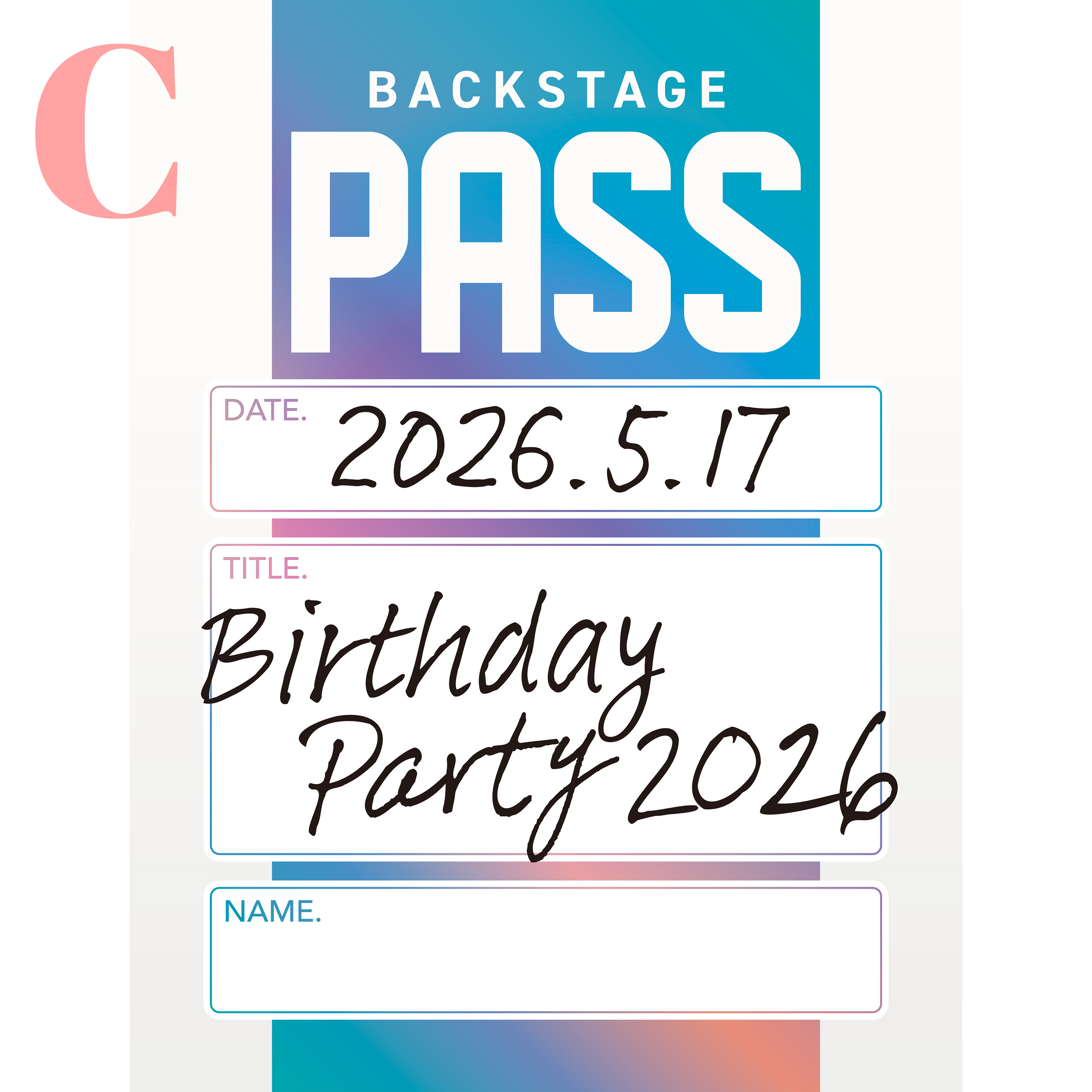 ［加藤良輔 Birthday Party 2026］アパレルステッカーC